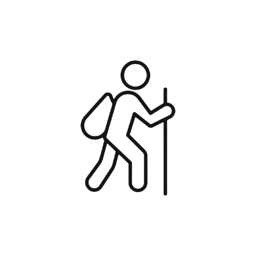 Hiking trail icon for outdoor adventure and fitness vector