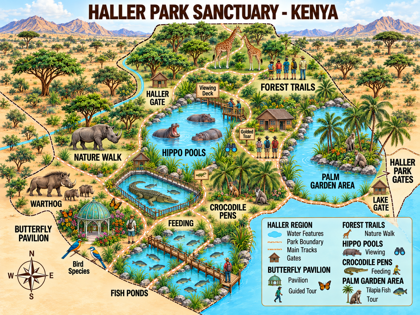 Haller Park Sanctuary Map