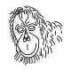 Orangutan icon doodle hand drawn outline style tropical animal set vector 202423585